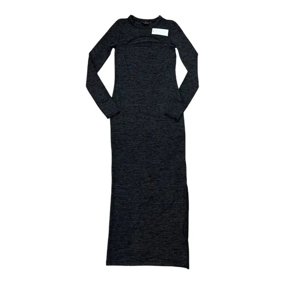 French Connection Gray Heather Sweeter Sweater Midi Dress with Cutout XS - Picture 2 of 6